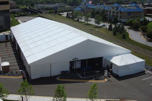 Temporary structures and industrial tent rentals for warehouse, construction, and manufacturing use