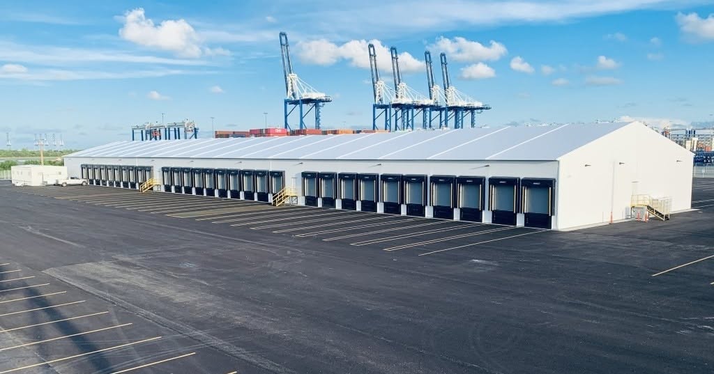 Semi-permanent temporary structure entrance and site coverage