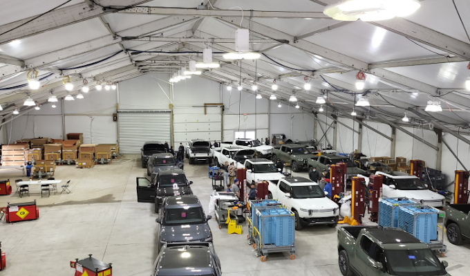 Temporary industrial structure supporting manufacturing operations