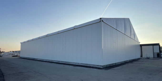 Large temporary structure project with nationwide logistics support